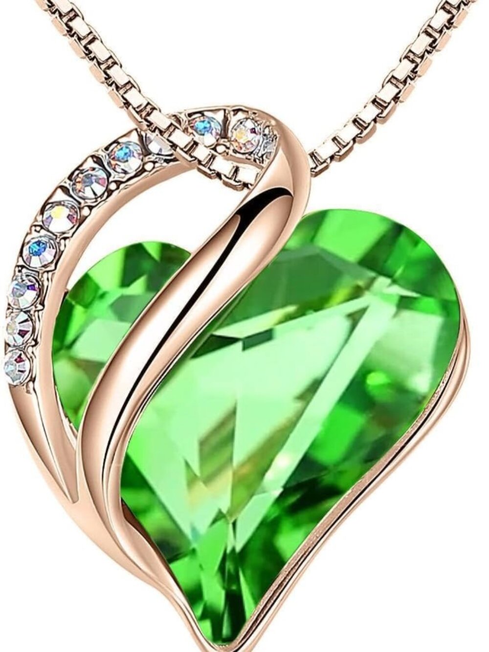 Birthstone Crystal Heart Necklace for Women - Perfect Gift for Mom & Wife